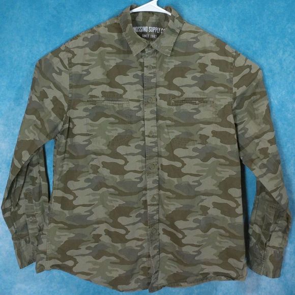 Mossimo Supply Co Long Sleeve Button Up Athletic Fit CAMO shirt, Size Large - Picture 1 of 4